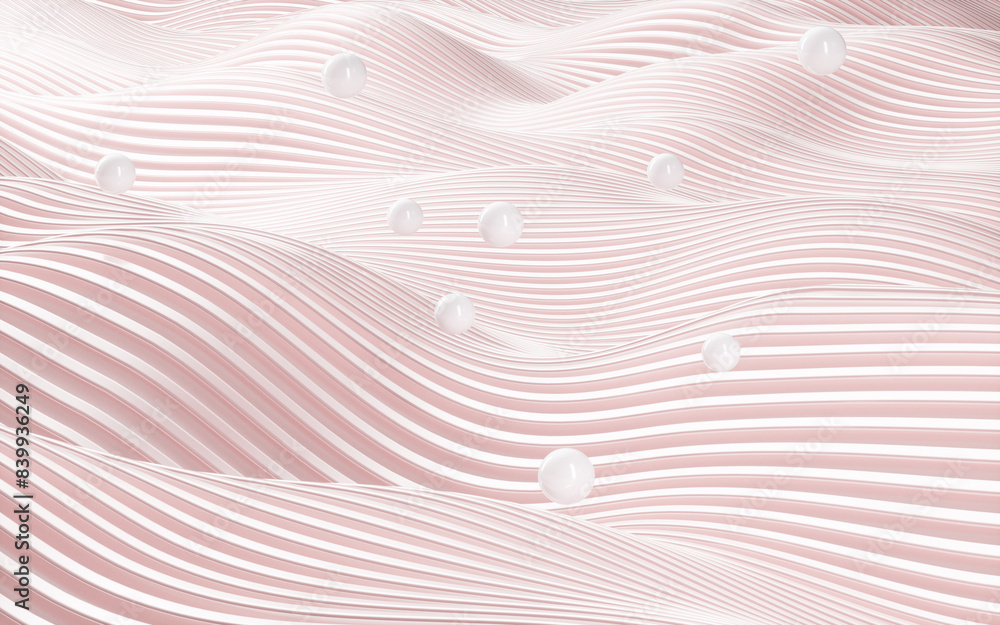 Poster pink abstract curve background, 3d rendering.