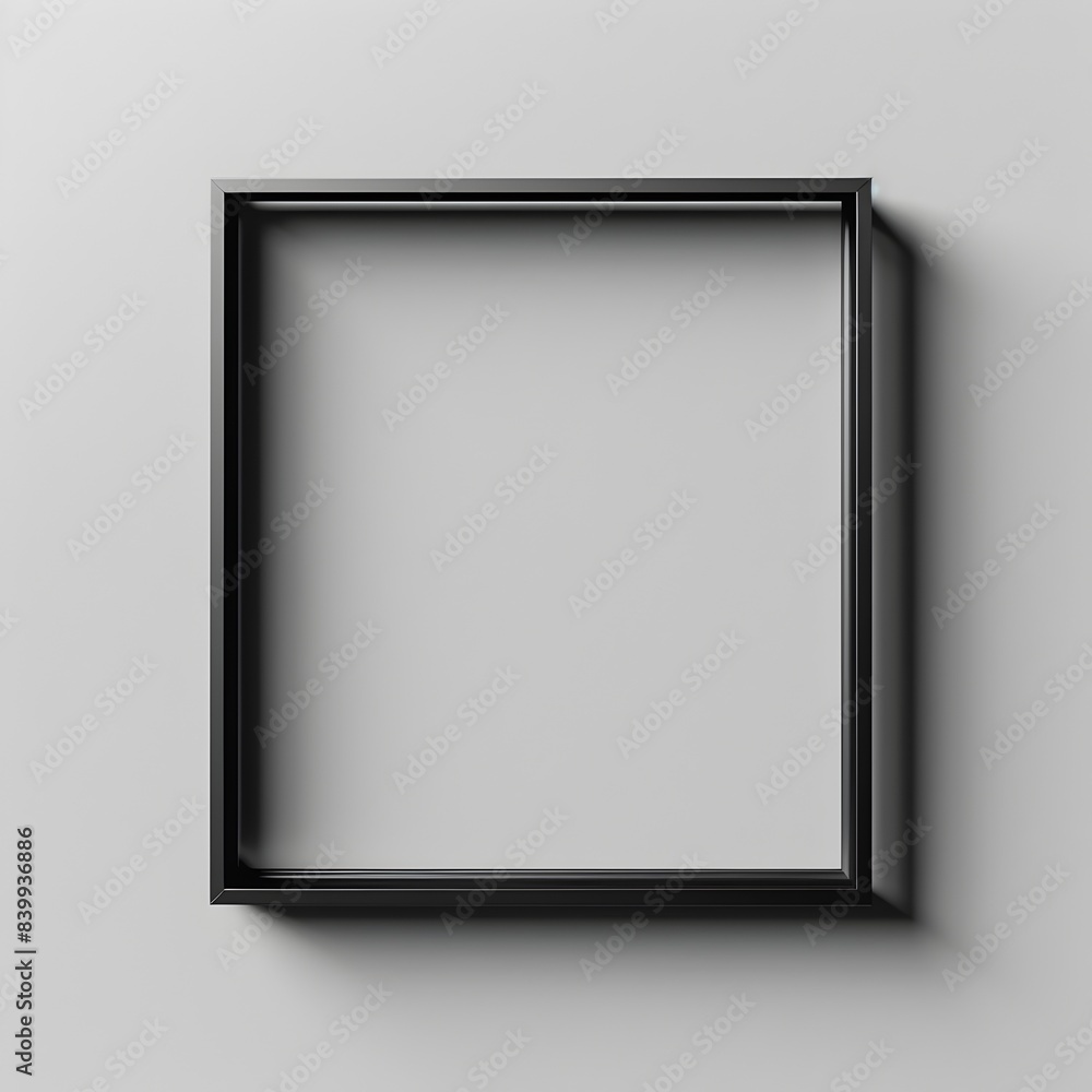 Poster minimalist black frame with thin borders isolated on plain background