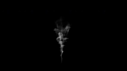 A mesmerizing digital scene showcasing delicate wisps of smoke rising against a deep black background, perfect for overlays and atmospheric effects.