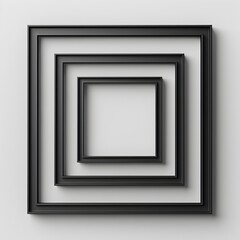 Sleek Modern Black Frame with Thin Borders Isolated on Plain Background