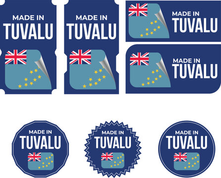 Made in Tuvalu. Tuvalu flag, Tag, Seal, Stamp, Flag, Icon vector