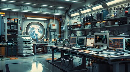 Advanced space station control room