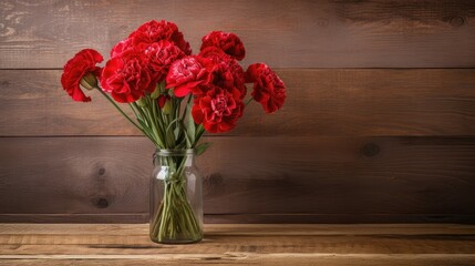 table red carnations