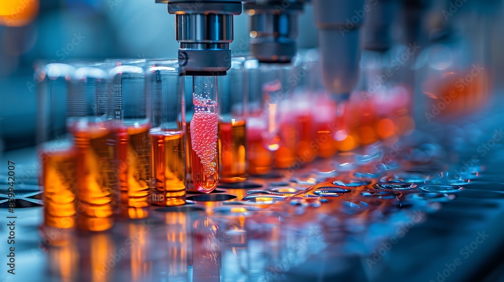 Leinwandbilder lab analyzing advanced biomaterial samples with tech