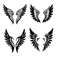 wings vector design silhouette illustration icon