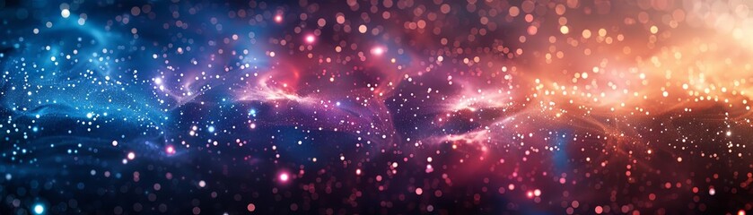 Fototapeta premium An abstract painting of a space nebula, with vibrant blues, purples, and pinks.