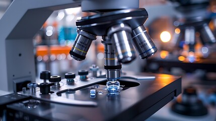 High-tech nanotechnology research facility with microscopes