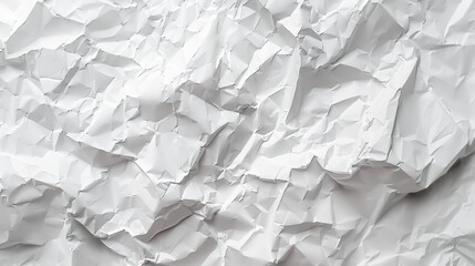Obraz premium A white paper with a lot of wrinkles and creases. The paper is torn and crumpled, giving it a sense of chaos and disorder. The image evokes a feeling of disarray and confusion