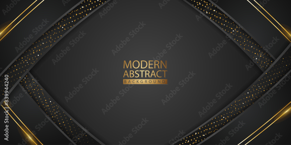 Poster abstract background with glitter and golden lines glowing dots golden combinations.