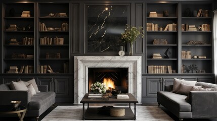 cozy dark grey marble