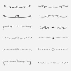 Obraz premium set of hand drawn line ornament vector design template