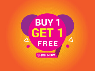 Buy 1 Get 1 Free Banner, Special Offer Banner, Big Sale, Sale Banner, Banner Design Template.