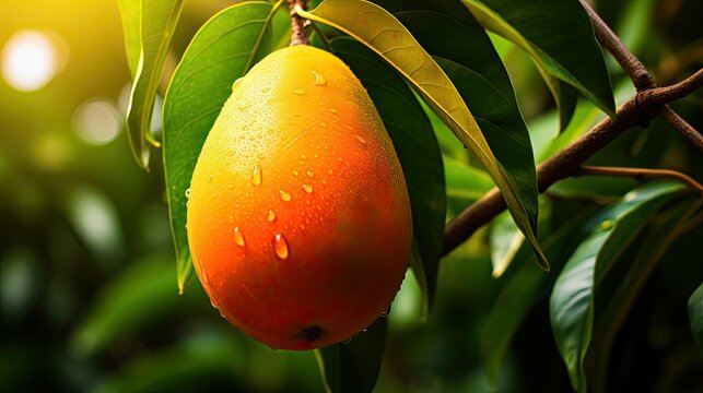 vibrant single mango fruit
