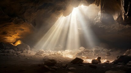 light blurred cave interior