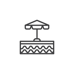 Poolside Umbrella line icon