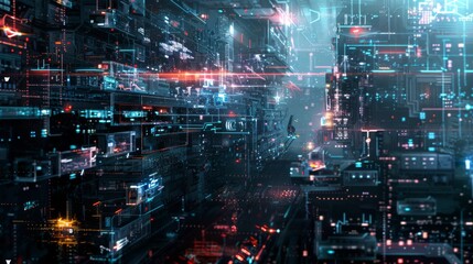 Fototapeta premium digital connection background sci-fi