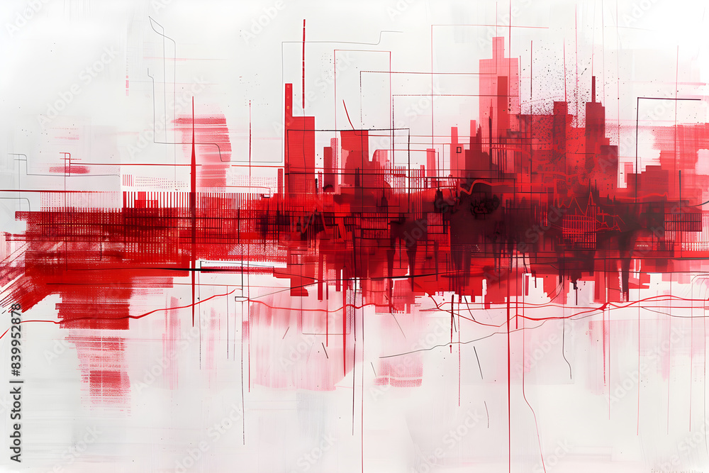Aufkleber an abstract design inspired by the rhythmic patterns of a heartbeat