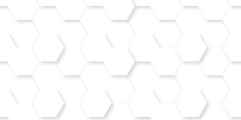 Naklejka premium Abstract modern 3d background with hexagonal with hexagon polygonal pattern background vector. seamless bright white abstract honeycomb square vintage creative concept background.
