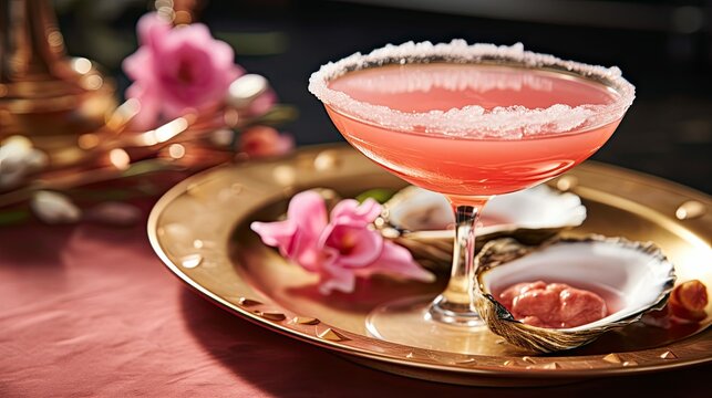 drink pink lady cocktail