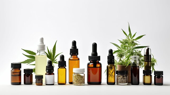 extract cbd oil white background