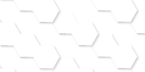 Abstract modern 3d background with hexagonal with hexagon polygonal pattern background vector. seamless bright white abstract honeycomb square vintage creative concept background.