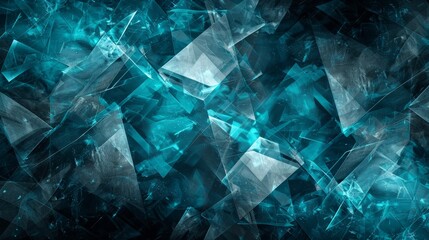 Abstract shattered glass patterns in blue tones creating a dynamic and modern visual effect