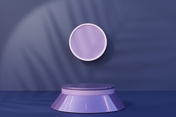 navy luxury product background stage or blank podium pedestal 3d render 