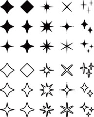 キラキラアイコン　モノクロ