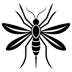 Minimalist Mosquito Logo Vector Art Illustration