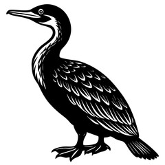 cormorant silhouette vector illustration svg file