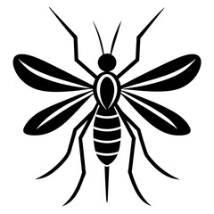 Minimalist Mosquito Logo Vector Art Illustration