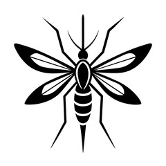 Minimalist Mosquito Logo Vector Art Illustration
