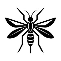 Minimalist Mosquito Logo Vector Art Illustration