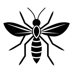 Minimalist Mosquito Logo Vector Art Illustration