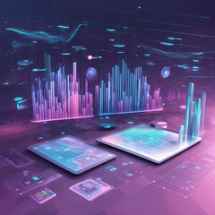 Technology graphs and holograms, technology houses, technology related stuff 