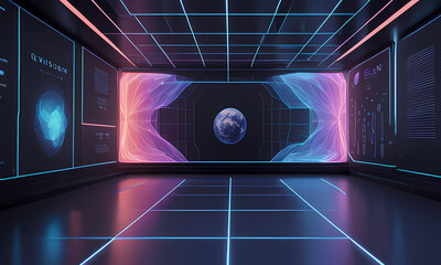 Technology graphs and holograms, technology houses, technology related stuff 