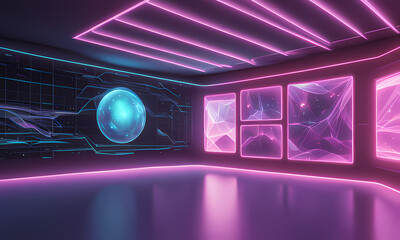 Technology graphs and holograms, technology houses, technology related stuff 