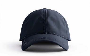 A simple, classic navy blue baseball cap isolated on a white background. Perfect accessory for casual and sporty outfits.