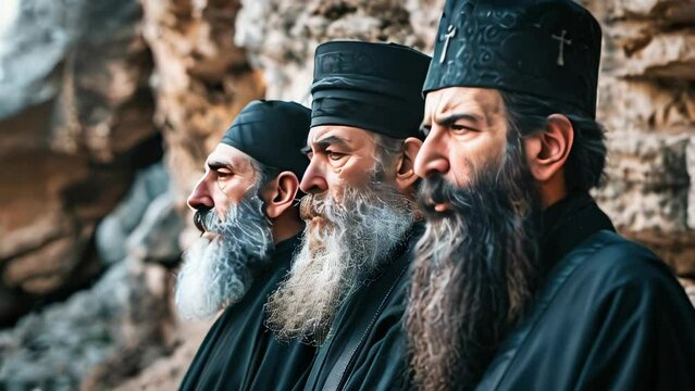Three old orthodox monks