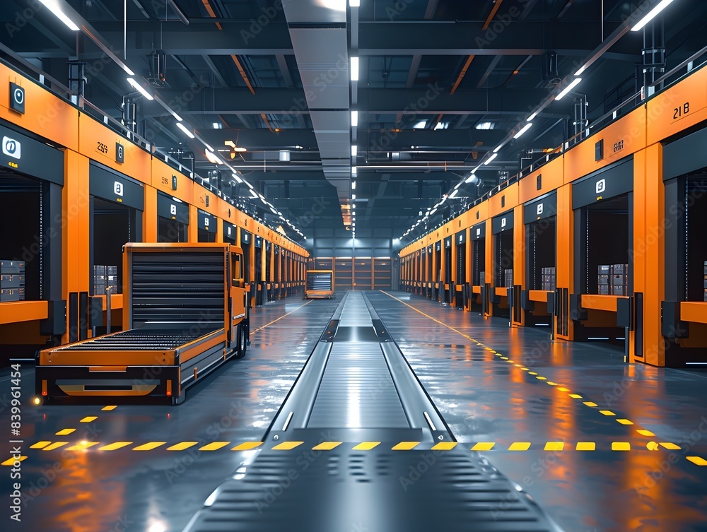 Poster Automated Logistics Center with Efficient Sorting and Delivery Systems