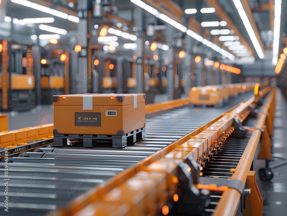 Poster advanced ai driven logistics hub with automated sorting and efficient delivery
