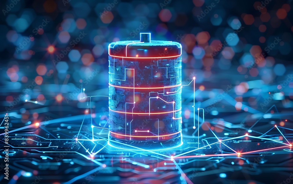 Aufkleber a graphic abstract representation of the development process of secondary battery batteries in futur