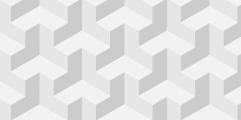 Vector Minimal cubes geometric tile and mosaic wall grid backdrop hexagon technology wallpaper background. white and gray block cube structure backdrop grid triangle texture vintage design.