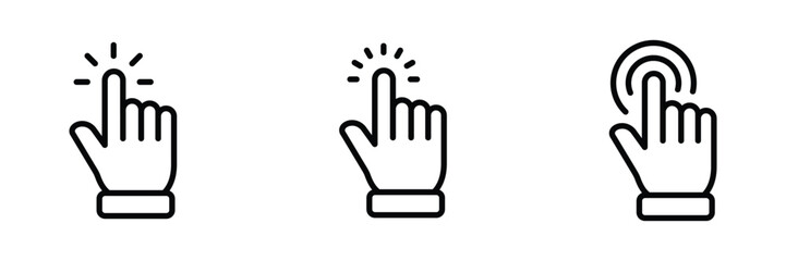 Obraz premium hand clicks icon set. pointer icon vectors 