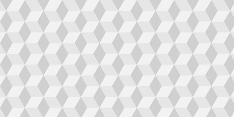 Vector Minimal cubes geometric tile and mosaic wall grid backdrop hexagon technology wallpaper background. white and gray block cube structure backdrop grid triangle texture vintage design.