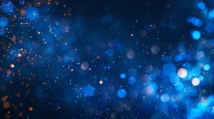 Abstract blue bokeh lights on a dark background. Perfect for festive celebrations, festive...