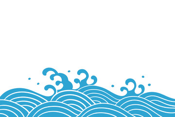 Dragon Boat Festival oriental retro chinese japanese waves background