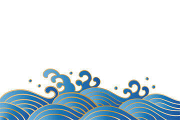 Dragon Boat Festival oriental retro chinese japanese waves background