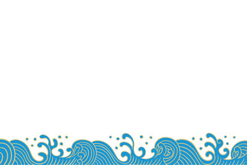 Dragon Boat Festival oriental retro chinese japanese waves background