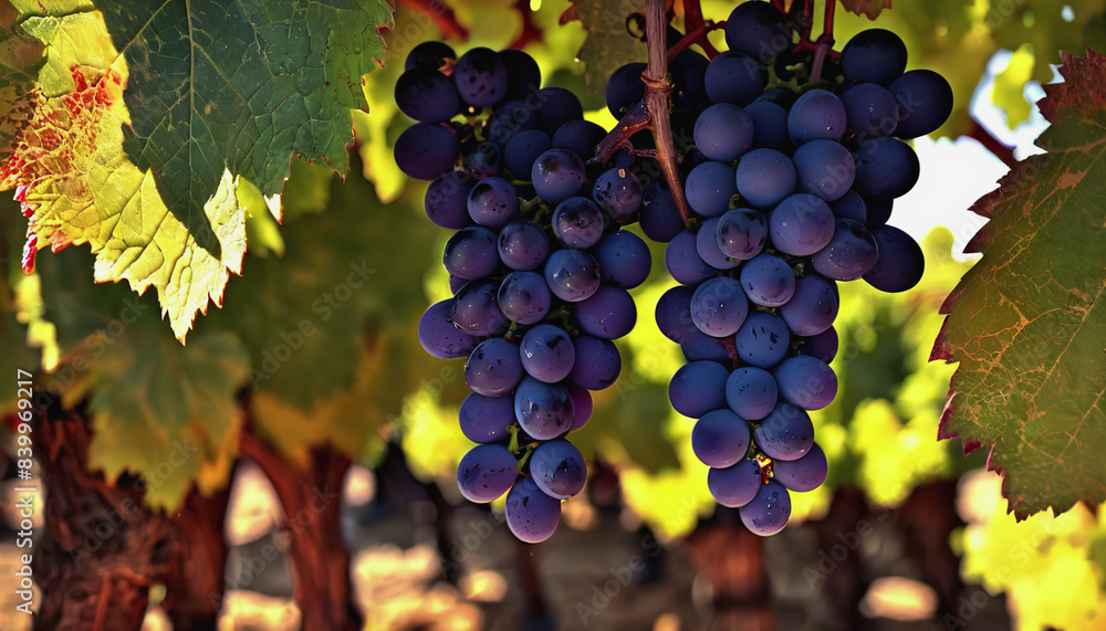 Wall mural wine festival in portugal, grape branch. a grape tree. a vine branch grows on a tree. grapes in clos